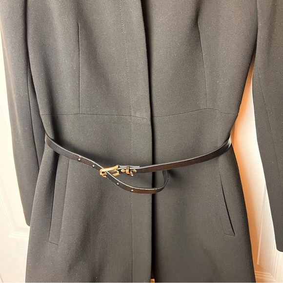 ZARA Black Fitted Belted Blazer Frock Coat with Pearl Laced Lapels - Size XS - Picture 7 of 12